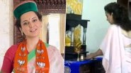 Lok Sabha Election Results 2024: BJP&rsquo;s Kangana Ranaut Performs Pooja at Her Home While Leading in Himachal Pradesh&rsquo;s Mandi Seat (Watch Video)