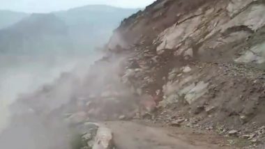 Landslide in Himachal Pradesh: Landslide Blocks Roads in Nahan After Heavy Rains, Clearance Operation Underway (Watch Video)