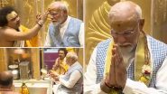 PM Narendra Modi Attends ‘Ganga Aarti’, Offers Prayers at Kashi Vishwanath Temple in Varanasi (Watch Videos)
