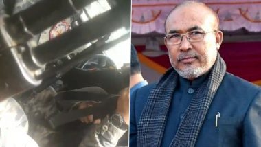 N Biren Singh Convoy Attack: Manipur CM's Advance Security Team Attacked by Militants, Video of Ambush Surfaces