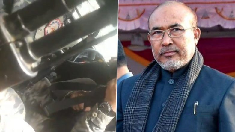 N Biren Singh Convoy Attack: Manipur CM's Advance Security Team Attacked by Militants, Video of Ambush Surfaces