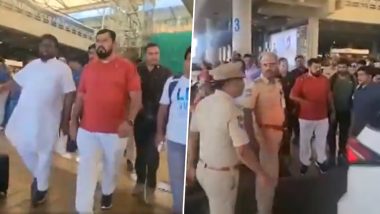 Medak Violence: BJP MLA Raja Singh Detained at Shamshabad Airport by Police for Trying to Visit Telangana Town Hit by Violence (Watch Videos)