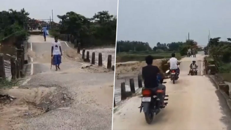 Bihar Bridge Collapse: Another Bridge Collapses in Kishanganj, Fourth Incident in Week (Watch Video)