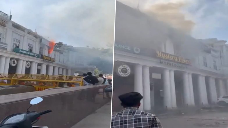 Delhi Game Zone Fire Videos: Blaze Erupts in Mystery Rooms at Connaught Place, Firefighters Battle Flames To Save Trapped Individual