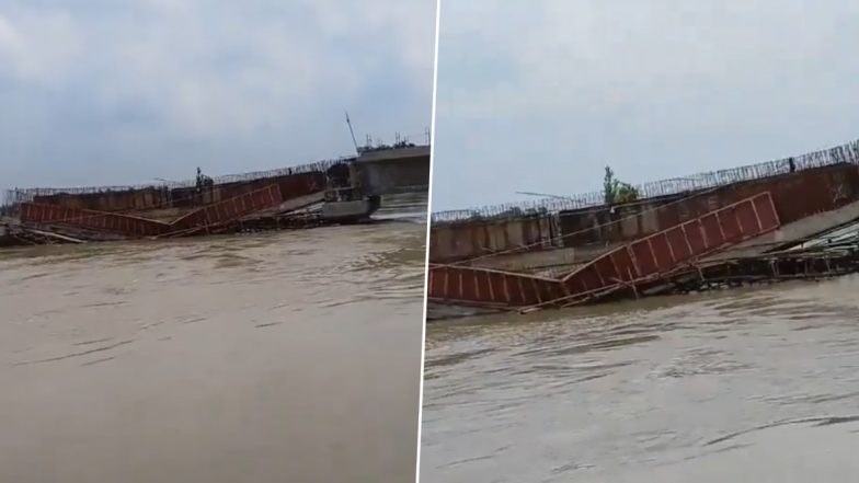 Bihar Bridge Collapse: Under-Construction Bridge Collapses in Madhubani, 5th Incident in 15 Days (Watch Videos)