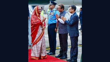 Bangladesh PM Sheikh Hasina Arrives on Two-Day State Visit to India, To Hold Talks With PM Narendra Modi (Watch Video)