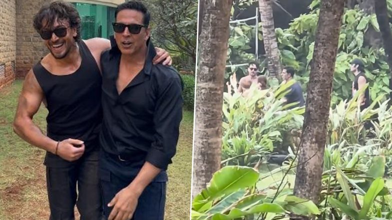 Akshay Kumar, Tiger Shroff and His Ex Disha Patani Enjoy a Friendly Game of Volleyball at His Mumbai Residence (Watch Video)