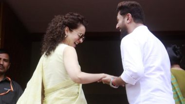 18th Lok Sabha Session: Union Minister Chirag Paswan and BJP MP Kangana Ranaut Share Candid Moment Outside Parliament (See Pics and Videos)