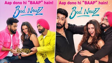 ‘Bad Newz’: Vicky Kaushal and Ammy Virk Fight Over Pregnant Triptii Dimri in New Posters From Their Comedy Film; Trailer Drops on June 28