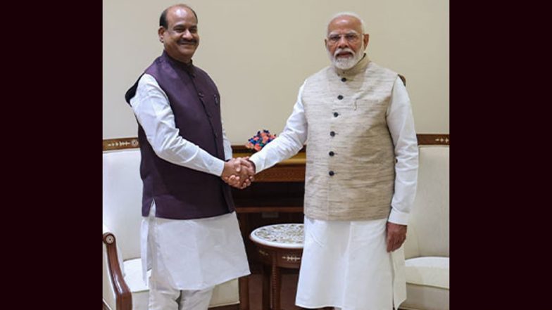 PM Narendra Modi Congratulates Om Birla on Re-Election As Lok Sabha Speaker, Wishes Him Success in New Tenure