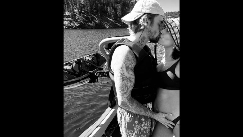 Justin Bieber Kisses Pregnant Wife Hailey, Shows Off Her Growing Bump in Sun-Drenched Lakeside Snap! (See Pic)