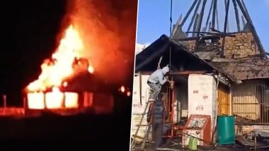 Gulmarg Shiv Temple Fire: Iconic Temple in Jammu and Kashmir, Which Featured in Bollywood Films, Gutted in Massive Blaze (See Pics and Videos)