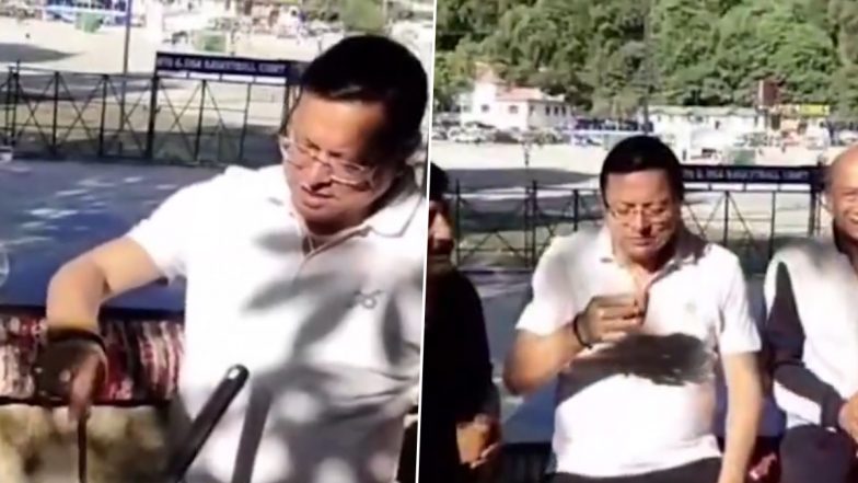 Uttarakhand: CM Pushkar Singh Dhami Interacts With Locals, Brews Tea at Pant Park During Morning Stroll in Nainital (Watch Video)