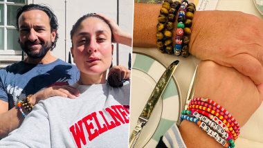 Kareena Kapoor Khan Spends Quality Time With Hubby Saif Ali Khan, Shares Pics of Beaded Bracelets and Pizza!