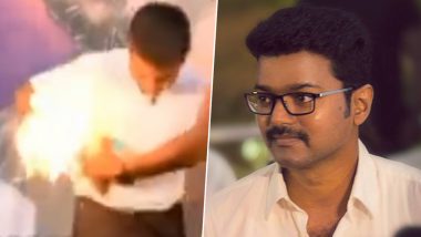 Thalapathy Vijay's Birthday Celebration Turns Tragic As Young Boy Suffers Injury in Fire Accident; Video Goes Viral – WATCH