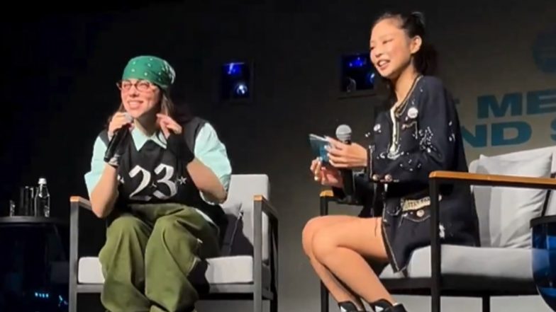 Billie Eilish and BLACKPINK’s Jennie Share a Hug at ‘Hit Me Hard and Soft’ Tour Event in Seoul, South Korea (Watch Video)