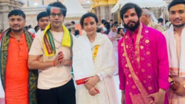 Rajkummar Rao and His Wife Patralekha Seek Divine Blessings at Varanasi’s Kashi Vishwanath Temple (Watch Video)