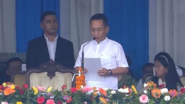 Prem Singh Tamang Takes Oath As Sikkim Chief Minister for Second Consecutive Term (Watch Video)