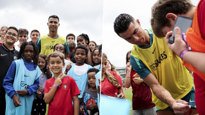 Cristiano Ronaldo Plays Football With 'Special Kids' During Portugal Training Session (See Pics)