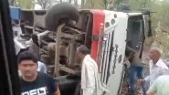Uttar Pradesh Road Accident: Two Killed, Several Passengers Injured As Bus Overturns Near Dhariyawad&rsquo;s Mayada Ghati (Watch Video)