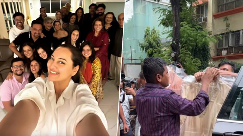 Sonakshi Sinha and Zaheer Iqbal Wedding: Bride-to-Be's Family Performs Pooja; Designer Outfits Arrive Ahead of the Big Day (See Pics & Video)