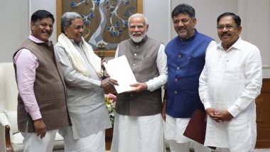 Karnataka CM Siddaramaiah, Deputy CM DK Shivakumar Submit Letter to PM Narendra Modi Over Key Demands and Priorities of State (See Pics)