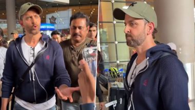 Hrithik Roshan Loses His Cool After Getting Mobbed by Paps at the Airport; Actor Says ‘Aaj Kuch Ajeeb Ho Raha Hain’ (Watch Video)
