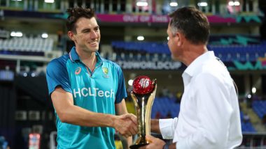 Australia Great Ricky Ponting Presents Pat Cummins ICC Men's Cricketer of the Year Trophy in Antigua