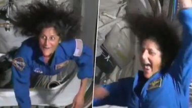 Sunita Williams Dances Her Way to International Space Station, As Boeing Starliner Spacecraft Successfully Docked to Orbital Laboratory (Watch Video)