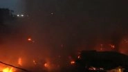 Jammu and Kashmir Fire Videos: Major Blaze Erupts at Scrapyard in Trikuta Nagar Area, Flame Doused Off