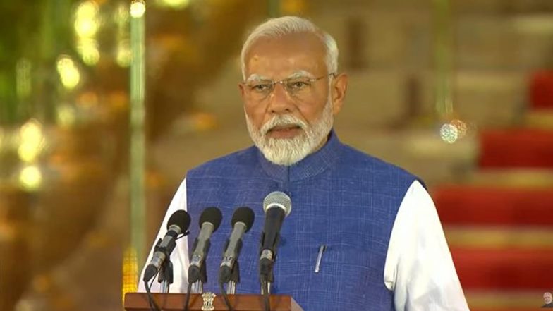 ‘Look Forward to Serve 140 Crore Indians’, Says Narendra Modi as He Takes Oath As Prime Minister for Third Term (See Pics)