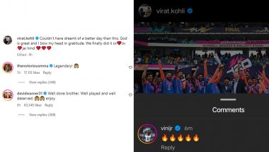 Conor McGregor, Vinicius Jr, David Warner React to Virat Kohli’s Emotional Post Following India's ICC T20 World Cup 2024 Title Triumph