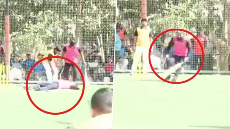 Sudden Death Caught on Camera During Cricket Match: Youth Collapses on Turf, Dies While Batting Near Mumbai's Mira Road; Disturbing Video Surfaces