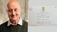 Anupam Kher Receives Invitation for PM Narendra Modi&rsquo;s Oath-Taking Ceremony, Shares Glimpse of the Card and Says &lsquo;This Is Very Special&rsquo; (View Pic)