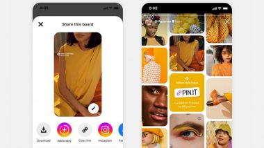 Pinterest New Feature Update: Photo-Sharing Platform Users Can Now Turn Pinterest Boards Into Videos for Sharing on Instagram, TikTok and More; Check Details and Know How To Do It