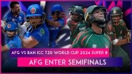 AFG vs BAN ICC T20 World Cup 2024 Super 8 Stat Highlights: Naveen-ul-Haq and Rashid Khan Shine as Afghanistan Enter Semifinals