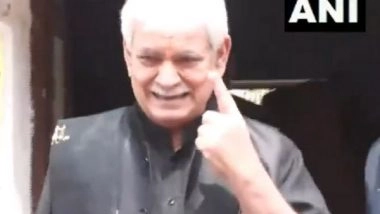 India News | J-K Governor Manoj Sinha Cast His Vote in UP's Ghazipur, Urges Voters to Participate