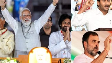 India News | Exit Polls 2024: NDA Predicted to Win Big in Andhra Pradesh, INDIA Bloc Likely to Get Zero Seats