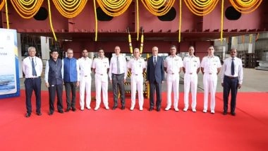 India News | Tamil Nadu: Keel Laying Ceremony of Second Cadet Training Ships Held at Kattupalli Shipyard