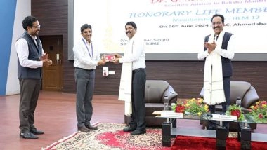 India News | Ahmedabad: Former DRDO Chief Conferred with 'Honorary Lifetime Membership'