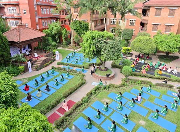 World News | International Day of Yoga 2024: Indian Embassy in Nepal Organises Yoga Session in Front of Pashupatinath Temple