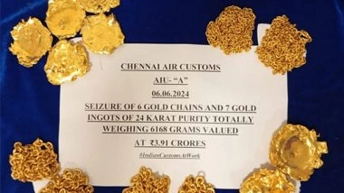 India News | Chennai Customs Seize Gold Worth Rs 3.91 Crores, Arrest 5 Persons