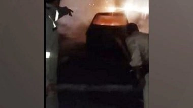 India News | Uttar Pradesh: Car Catches Fire in Noida, No Casualties Reported