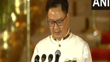 India News | Kiren Rijiju Takes Oath as Union Minister in Modi 3.0 Cabinet