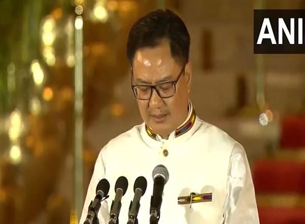 India News | Kiren Rijiju Takes Oath as Union Minister in Modi 3.0 Cabinet