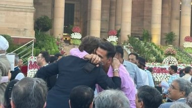 Entertainment News | SRK, Akshay Kumar's Heartwarming Embrace Steals the Show at PM Modi's Swearing-in Ceremony