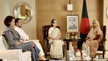 World News | Sonia Gandhi, Rahul, and Priyanka Meet Bangladesh PM Sheikh Hasina After PM Modi's Oath Ceremony