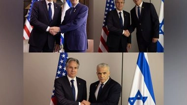 World News | US Secy Meets Yair Lapid, Benny Gantz, Isaac Herzog to Stress on Ceasefire Agreement