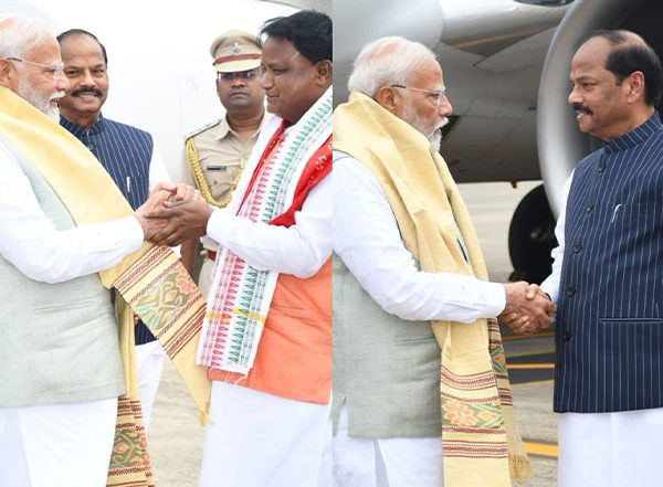 India News | PM Modi Arrives in Bhubaneswar for Oath Ceremony of Odisha CM-designate Mohan Charan Majhi
