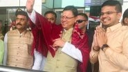 India News | Uttarakhand CM Dhami Accorded Grand Welcome on His Arrival in Odisha to Attend Swearing-in Ceremony of CM-designate Mohan Majhi